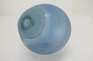 (1282) 3.  10 Inch Diameter Blue Swirled Glass Float Ball Buoy Bouy photo