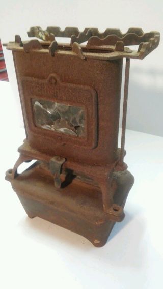 Oil Fired Cast Iron: Sad Iron,  Flat Iron Heater,  Stove,  Mica Window Lantern 1890 photo