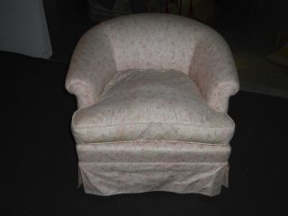 Vintage Chic Shabby Down Filled Cushion Club Chair W Pink French Country Cottage photo