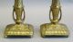 Early American Cast Brass Gold Plated Candle Holders C.  1860 Metalware photo 3