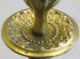 Early American Cast Brass Gold Plated Candle Holders C.  1860 Metalware photo 6