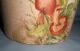 Old Crock With Mushrooms Painted On,  Signed Bonnie R.  Hickens ' 78 - 6 1/4 