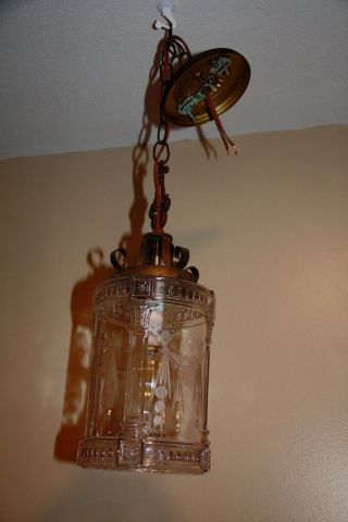 Repurposed Antique Glass Globe Pendant Light photo