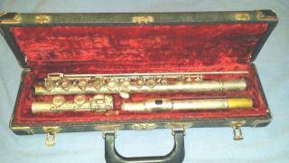 Flute Silver Bundy By Selmer Vintage Antique With Case Elkhart In Masterpiece Us photo