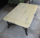 French Country White Coffee Table Wood & Solid Wrought Iron Shabby Cottage Chic Post-1950 photo 2