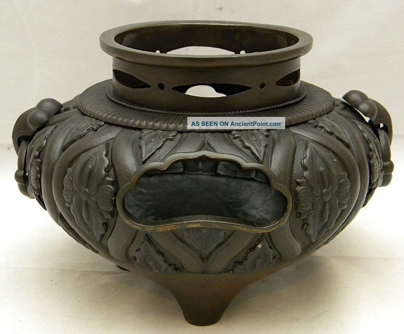 Rare Japanese Edo Mixed Metal Tripod Hibachi Other photo