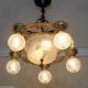 632 Vintage 20s 30 ' S Ceiling Light Lamp Fixture Chandelier Polychrome Re - Wired Chandeliers, Fixtures, Sconces photo 4