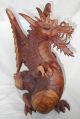 Huge Massive Hand Carved Wood Wyvern Pterosaur Dragon 21” Tall {60” Tail - Nose} Pacific Islands & Oceania photo 5