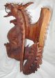 Huge Massive Hand Carved Wood Wyvern Pterosaur Dragon 21” Tall {60” Tail - Nose} Pacific Islands & Oceania photo 8
