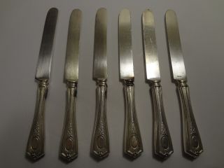 Vintage Silverplated 6 French Hollow Knives 1911 Louis Xvi Oneida Community photo