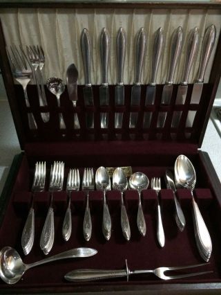 1847 Rogers 1926 Argosy Silver Plated Flatware 66 Pc Set Lots Of Extras Serving photo