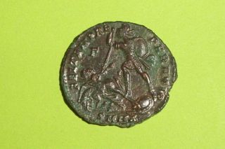Ancient Roman Coin Of Constantius Ii Soldier Killing Persian Horse Man Vf Ef Xf photo