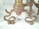 Pair Antique 19th Century Well Turned Brass Andirons Hearth Ware photo 3