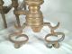 Pair Antique 19th Century Well Turned Brass Andirons Hearth Ware photo 6