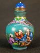 Fine Chinese Elder Boy Hand Painted Peking Enamel Glass Snuff Bottle Snuff Bottles photo 5