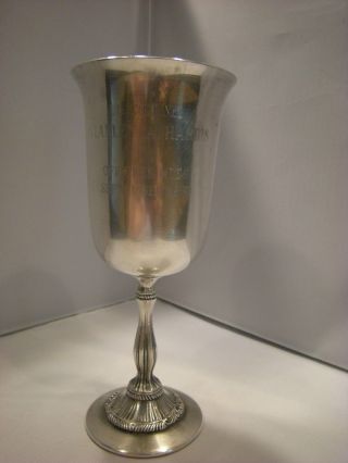 Vintage Silver Plated Wine Goblet Water Drinking /1963 For A Lt.  Colonel Harris photo