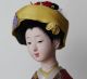 Auth Vtg Japanese Geisha Gofun Doll On Stand Glass Eyes Hand Painted Wow Dolls photo 4