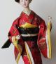 Auth Vtg Japanese Geisha Gofun Doll On Stand Glass Eyes Hand Painted Wow Dolls photo 8