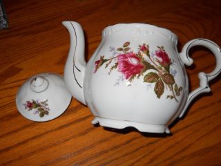 Vintage Victorian - English Rose Teapot/music Box - - Gold Trim - Sweet photo