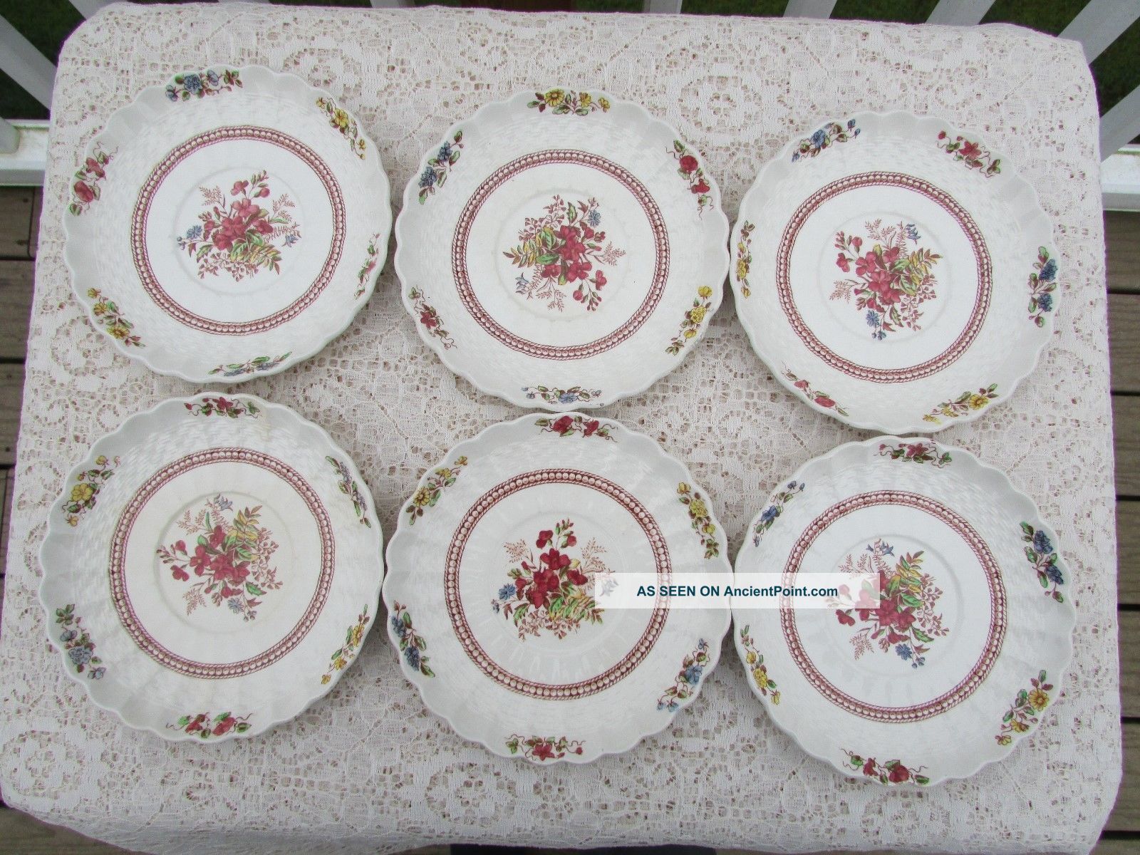 Seven Pretty Spode Copeland England Cup Saucer ' S - Rosalie Cups & Saucers photo
