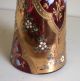Vintage Cranberry Glass & Hand Painted Signed Perfume Bottle Perfume Bottles photo 5