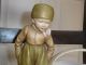 Royal Dux Amphora Czechoslovakia Dutch Boy Hen Figurine Planter 10 1/4 