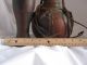 Vintage Hand Carved Wood Water Jug And Cup With Leather Straps Latin American photo 8