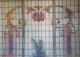 Antique Belle Epoque Triptych Leaded Hand Painted Stained Glass 3 Panels Windows Pre-1900 photo 3