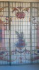 Antique Belle Epoque Triptych Leaded Hand Painted Stained Glass 3 Panels Windows Pre-1900 photo 5