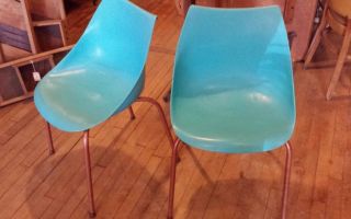 Mcm Snyder Philadelphia Chairs Retro Atomic Turquoise Molded Eames Style photo