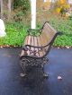 Vtg Antique Cast Iron Victorian Lion Head Urn Patio Garden Lawn Bench Chair Seat Garden photo 9