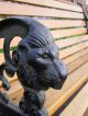 Vtg Antique Cast Iron Victorian Lion Head Urn Patio Garden Lawn Bench Chair Seat Garden photo 2