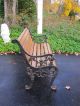 Vtg Antique Cast Iron Victorian Lion Head Urn Patio Garden Lawn Bench Chair Seat Garden photo 8