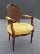 Vintage French Provincialcane Accent Arm Chair Mid Century Yellow Velvet Post-1950 photo 1