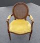 Vintage French Provincialcane Accent Arm Chair Mid Century Yellow Velvet Post-1950 photo 3