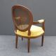 Vintage French Provincialcane Accent Arm Chair Mid Century Yellow Velvet Post-1950 photo 4
