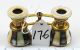 Antique French Opera Glasses Dark & Rainbow Stripes Mother Of Pearl 176 Paris Victorian photo 5