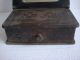 Antique 19th Century Wood Hand Made Engraved Toilet / Jewellery Box With Mirror Primitives photo 5