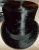 Antique 1800s Mens Beaver Top Hat In Orig Metal Box Tin Lothrops Farnham N.  H.  & Victorian photo 2