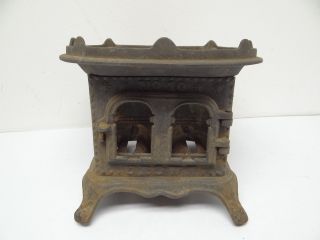 Antique Old Metal Cast Iron Crown No 10 Small Parlor Heater Stove Parts photo