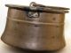 Antique Old Hammered Hanging Copper Pot Cauldron Kettle Wrought Iron Handle Hearth Ware photo 2
