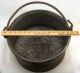 Antique Old Hammered Hanging Copper Pot Cauldron Kettle Wrought Iron Handle Hearth Ware photo 8