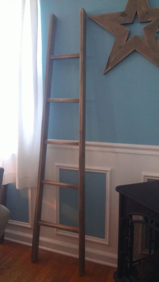 Handmade Orchard Farmhouse Alder Wood Ladder 6ft Rustic 72 