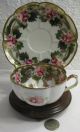 Antique Hand - Painted Nippon Porcelain Tea Cup & Saucer With Gold Beads & Roses Cups & Saucers photo 2