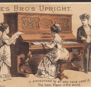 Haines Brothers Piano Co New York Ny Recital Victorian Advertising Trade Card photo