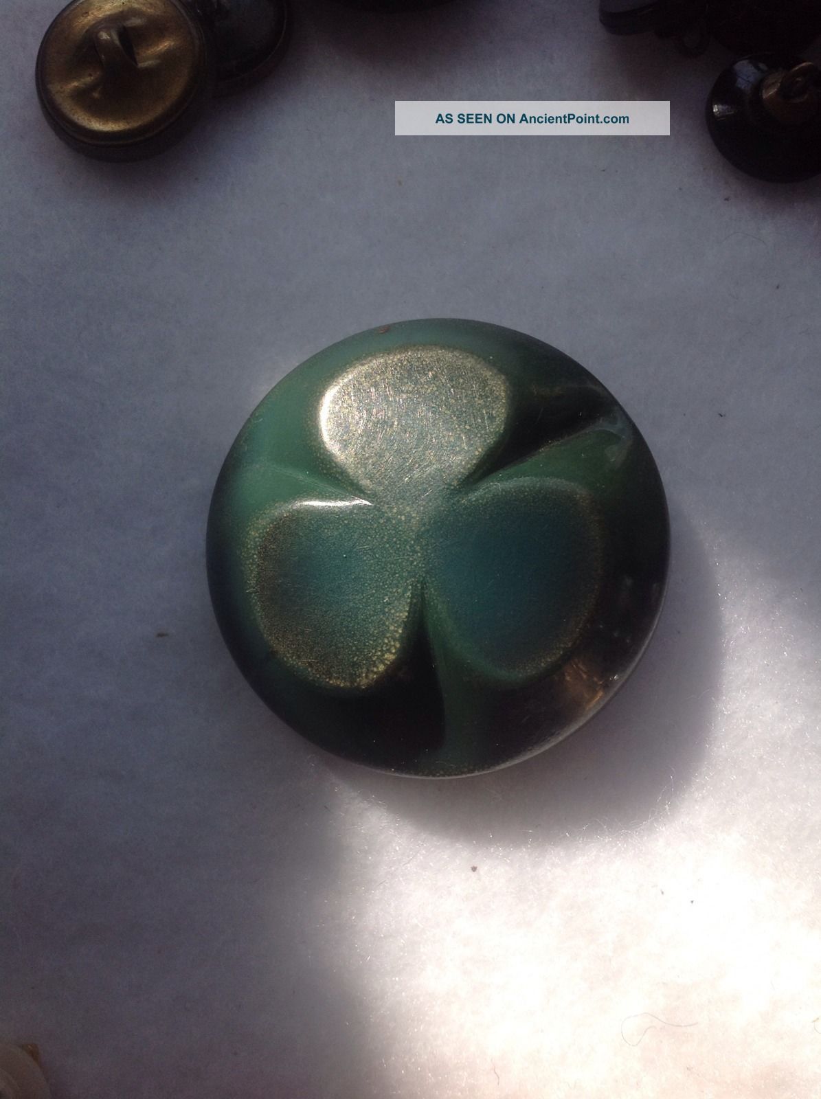 Antique Button,  Celluloid,  W/ Bubble Top,  1 - 1/2 