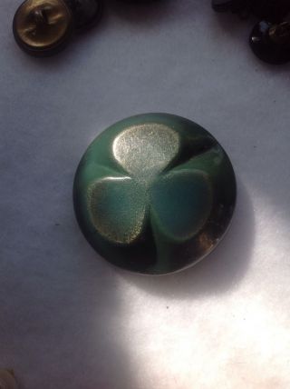 Antique Button,  Celluloid,  W/ Bubble Top,  1 - 1/2 