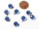 (8) 8mm Rare Victorian Vtg Czech Faceted Sapphire Glass Waistcoat Ball Buttons Buttons photo 1