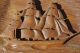 Vintage Pair Whaling Ship Naval Wooden Folk Art Bas Relief Carving American Navy Folk Art photo 8