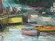 U K Norfolk Barges At Low Tide Painting By Well Listed American Impressionist Other photo 6